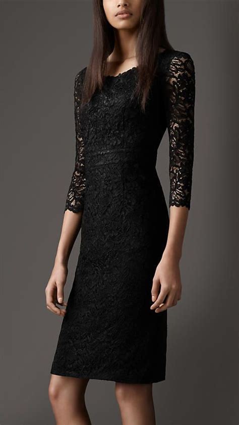 burberry lace boat neck dress